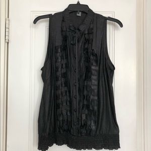 Isabella Rodriquez Black Smock Waist Top